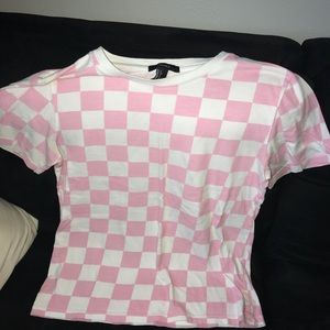 Checkered pink t-shirt